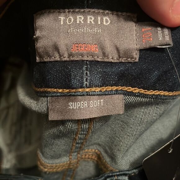 Torrid High Rise Super Soft Distressed Ripped Jeggings - Picture 7 of 16